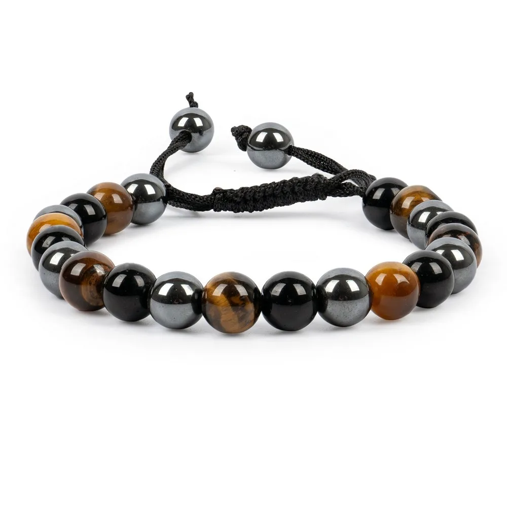 Tiger Eye With Lava Bracelet Scrachable product image — Gemstone Bracelets