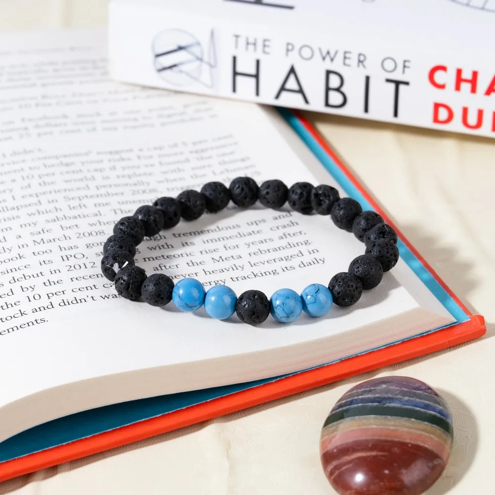 Lava With Turquoise Bracelet product image — Gemstone Bracelets