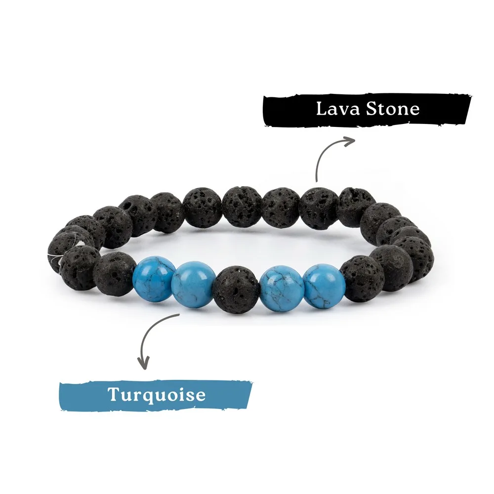 Lava With Turquoise Bracelet product image — Gemstone Bracelets