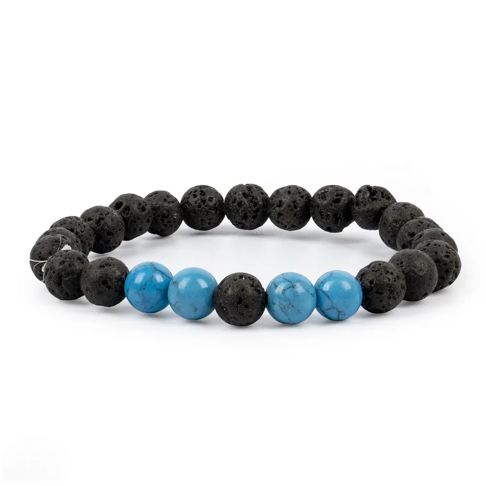Lava With Turquoise Bracelet — Gemstone Bracelets