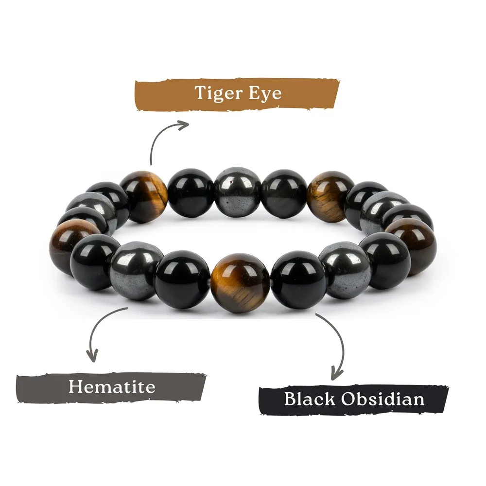 Triple Money 10 MM Bracelet product image — Gemstone Bracelets