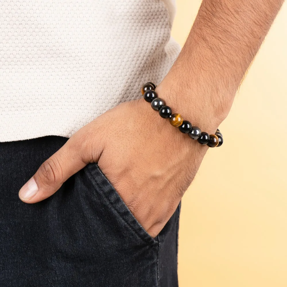 Triple Money 10 MM Bracelet product image — Gemstone Bracelets