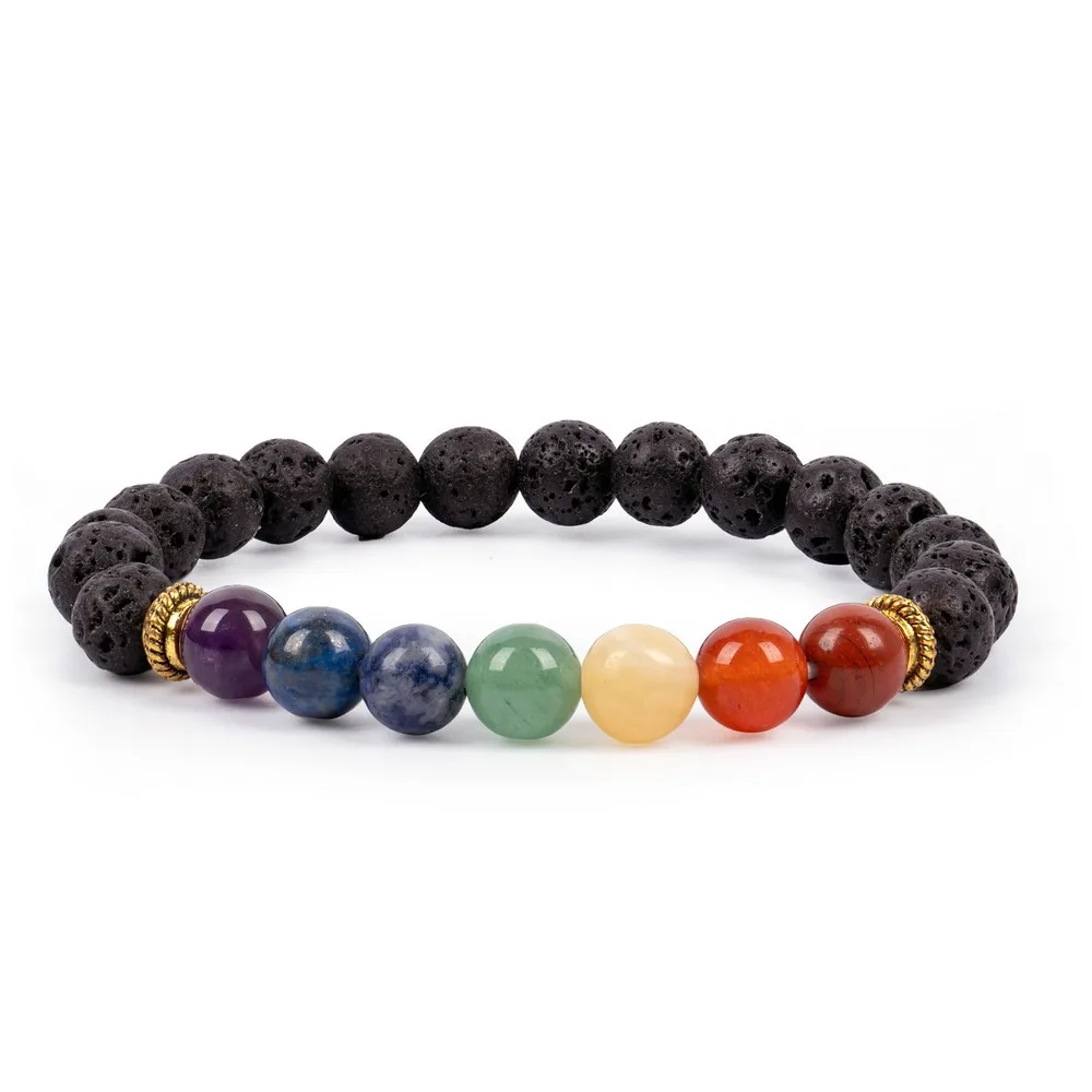 7 Chakra Lava Bracelet — Gemstone Bracelets