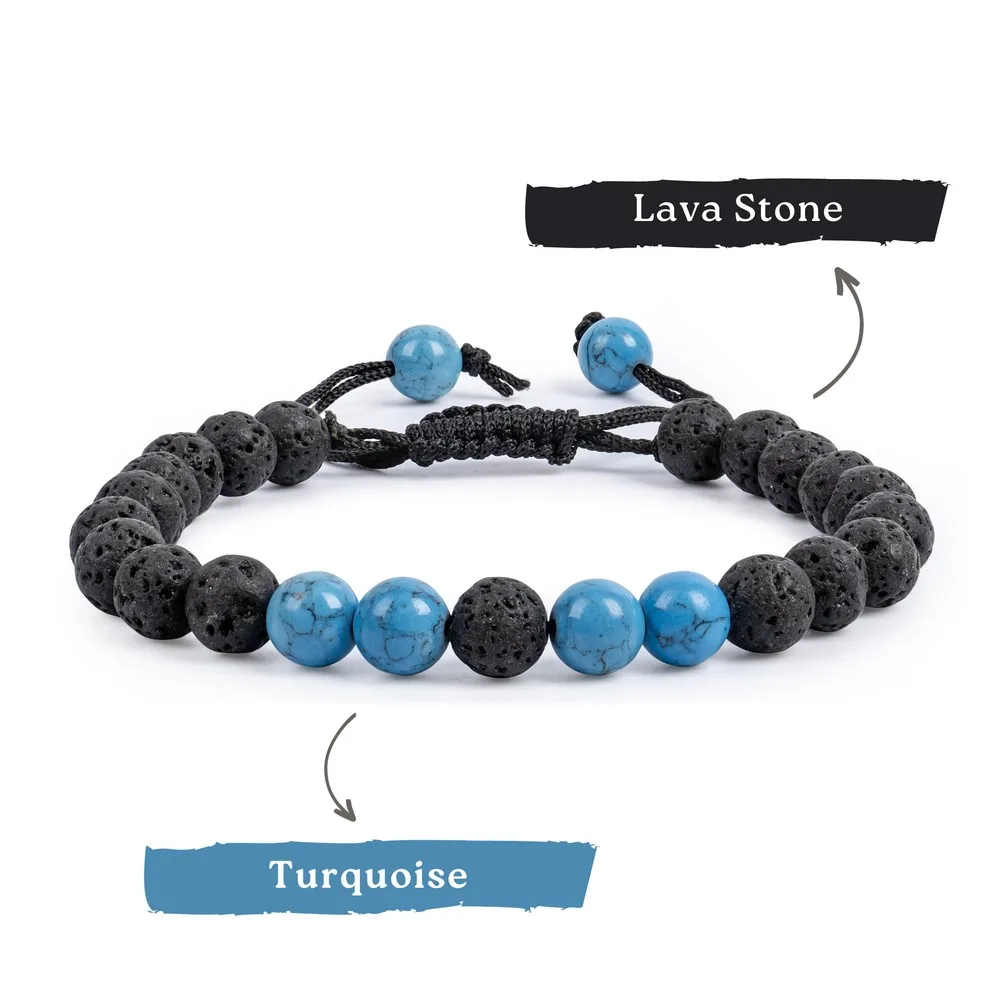Turquoise with Lava Bracelet product image — Gemstone Bracelets