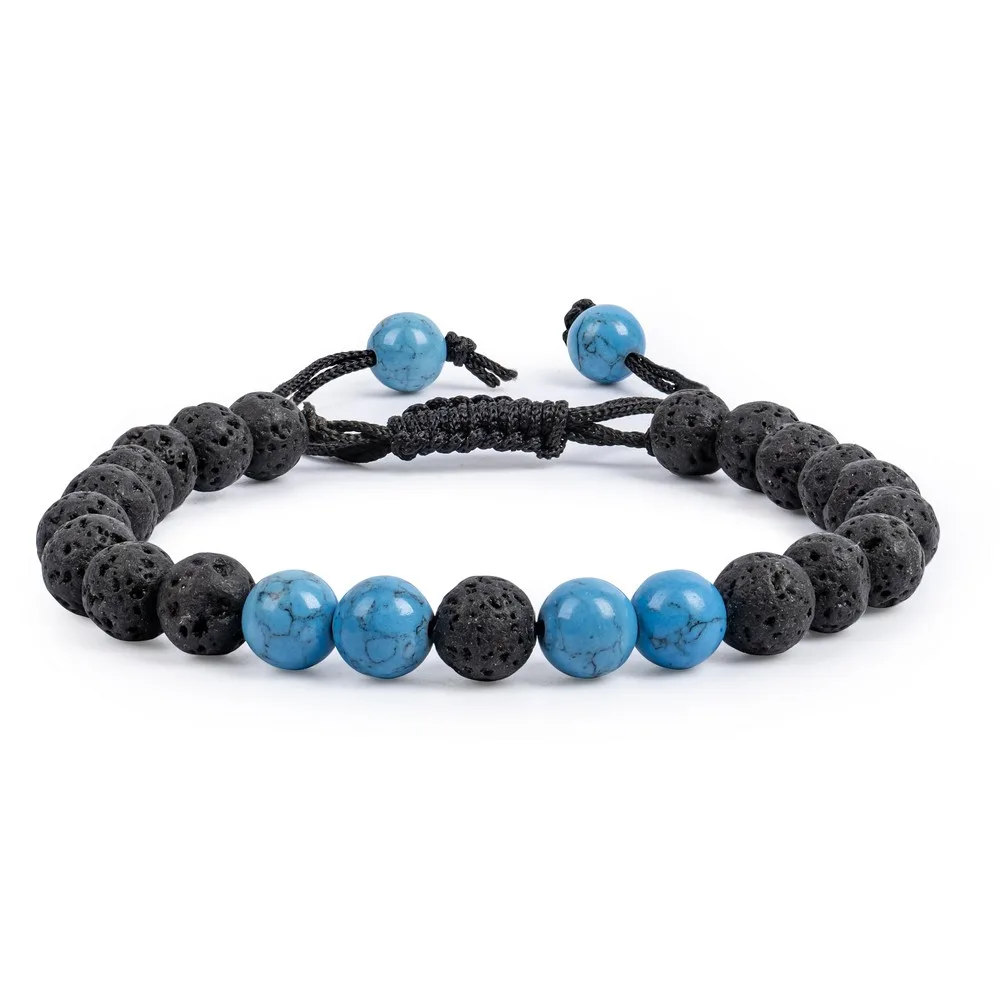 Turquoise with Lava Bracelet — Gemstone Bracelets