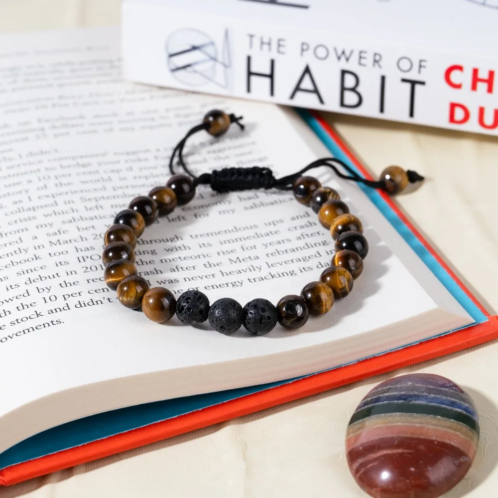 Lava With Tiger Eye product image — Gemstone Bracelets