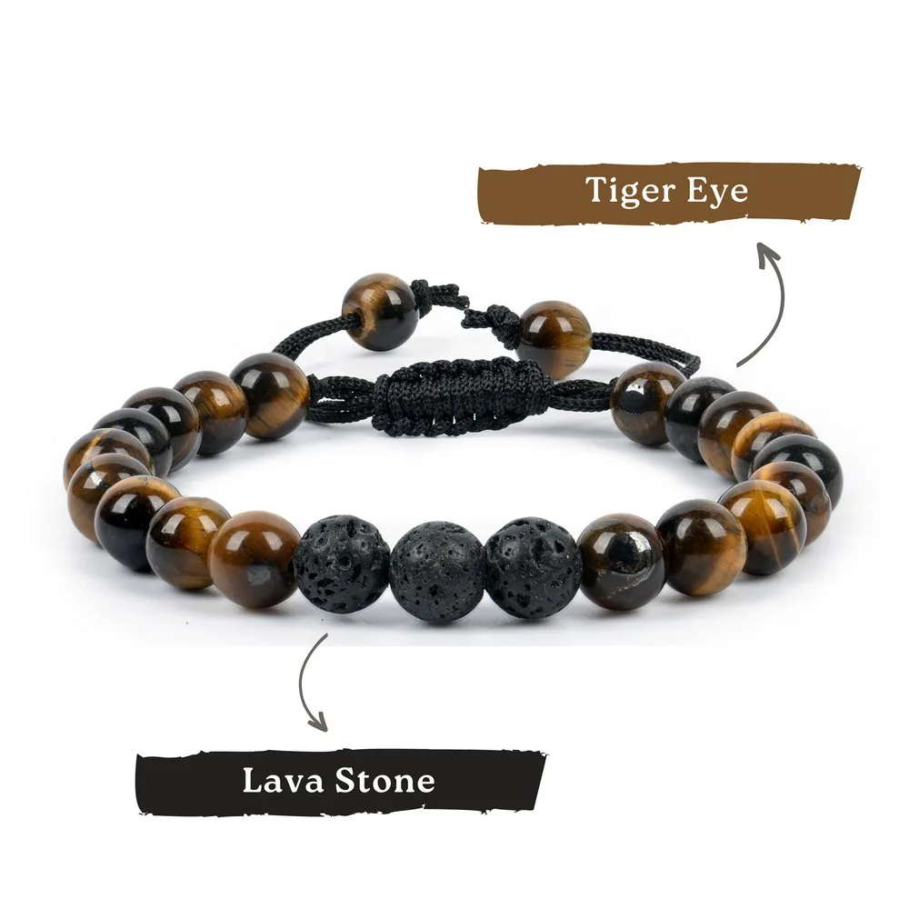 Lava With Tiger Eye product image — Gemstone Bracelets