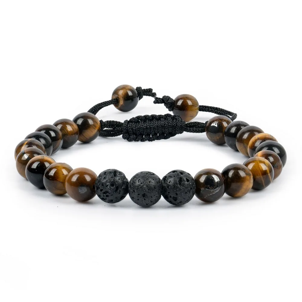 Lava With Tiger Eye — Gemstone Bracelets