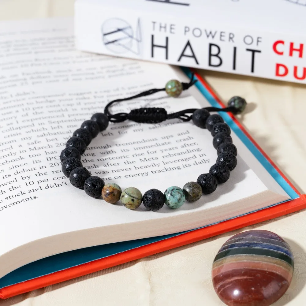 Lava With African Tourquise product image — Gemstone Bracelets