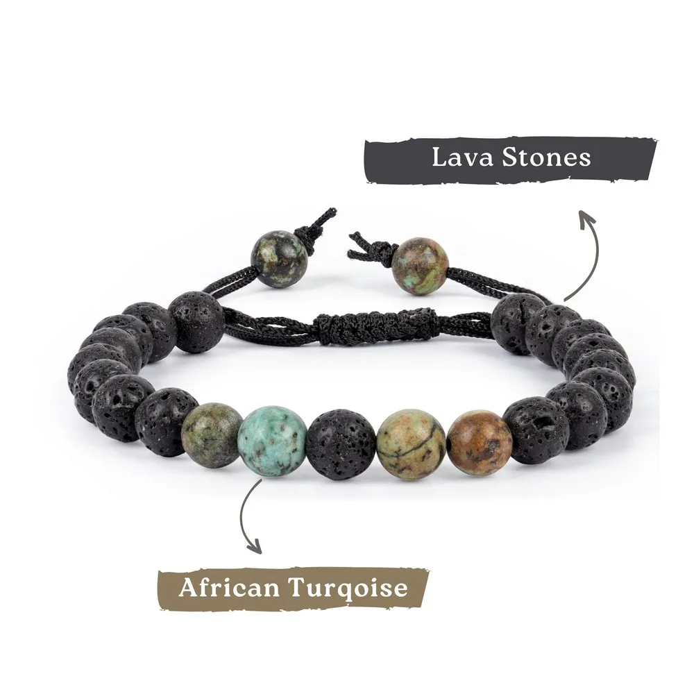 Lava With African Tourquise product image — Gemstone Bracelets