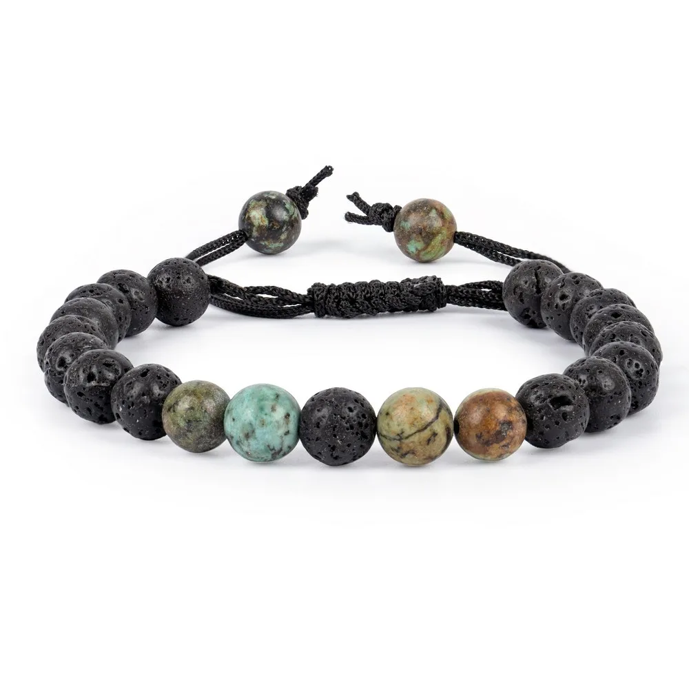 Lava With African Tourquise — Gemstone Bracelets