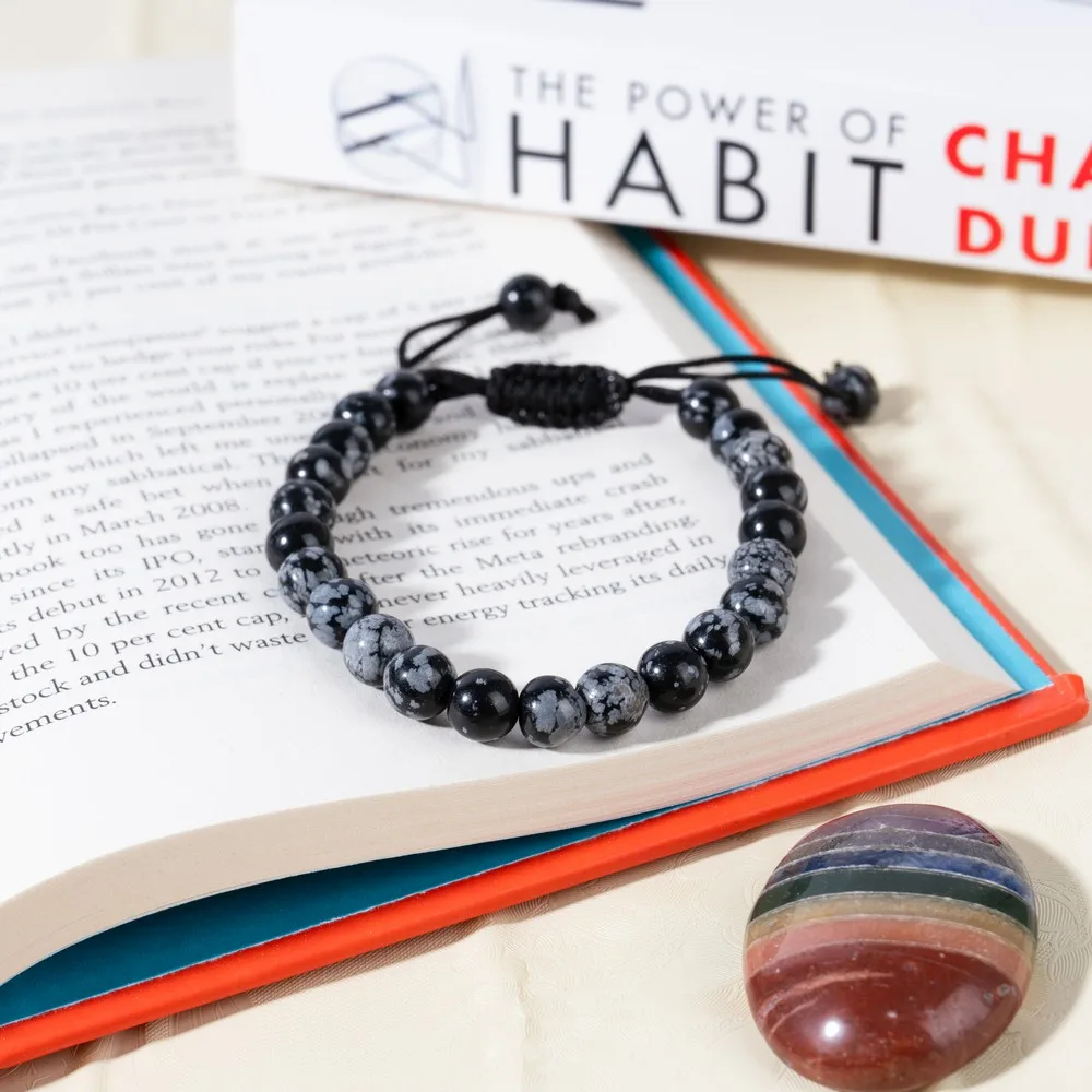 Snowflake Obsidian Bracelet product image — Gemstone Bracelets