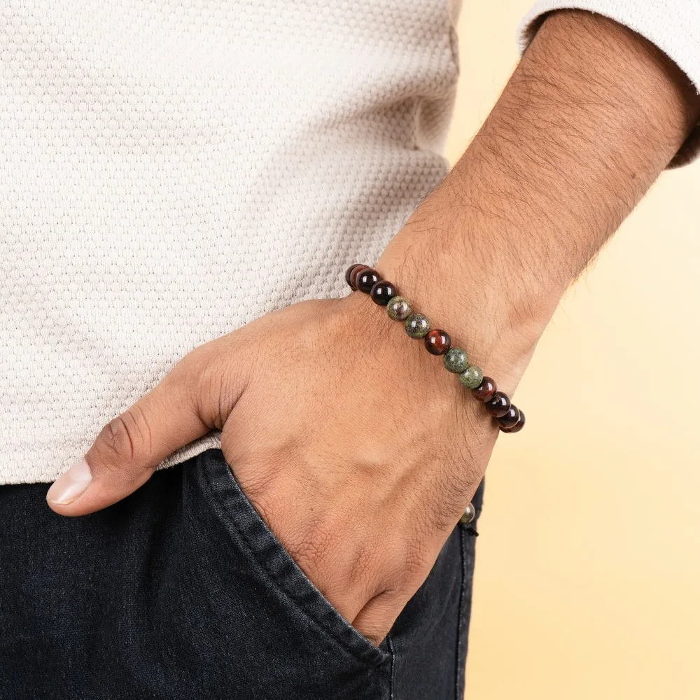Red Tiger Eye With Blood Stones product image — Gemstone Bracelets