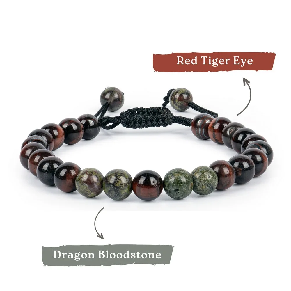 Red Tiger Eye With Blood Stones product image — Gemstone Bracelets