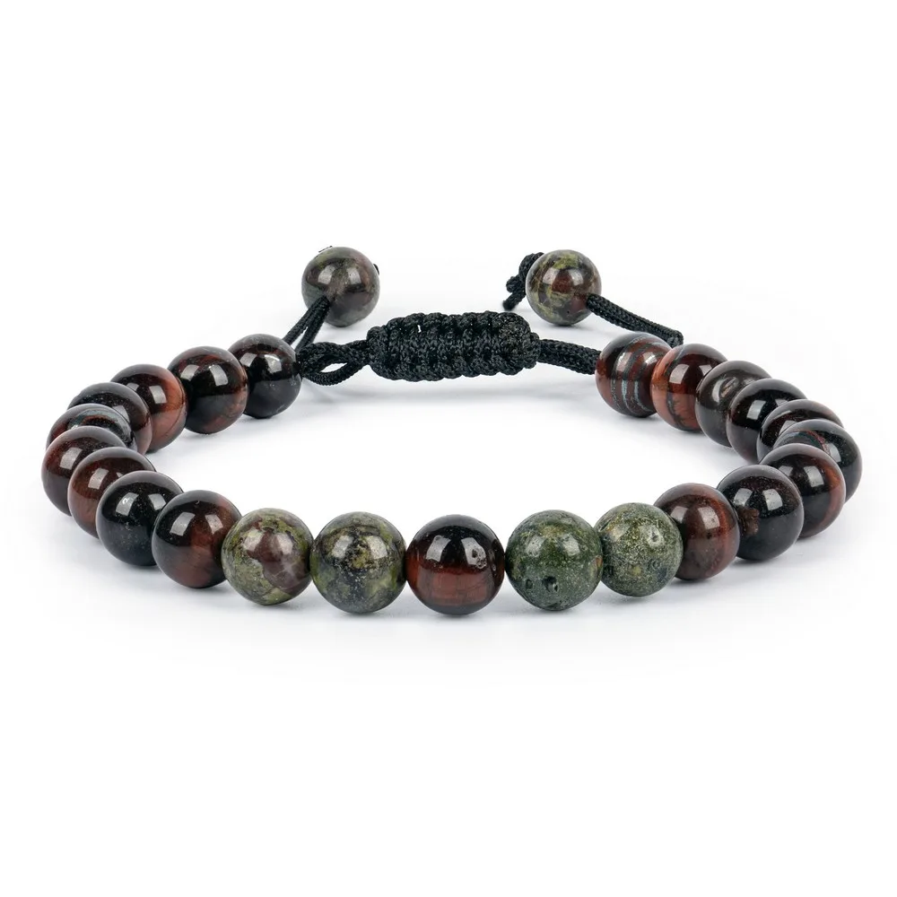 Red Tiger Eye With Blood Stones — Gemstone Bracelets