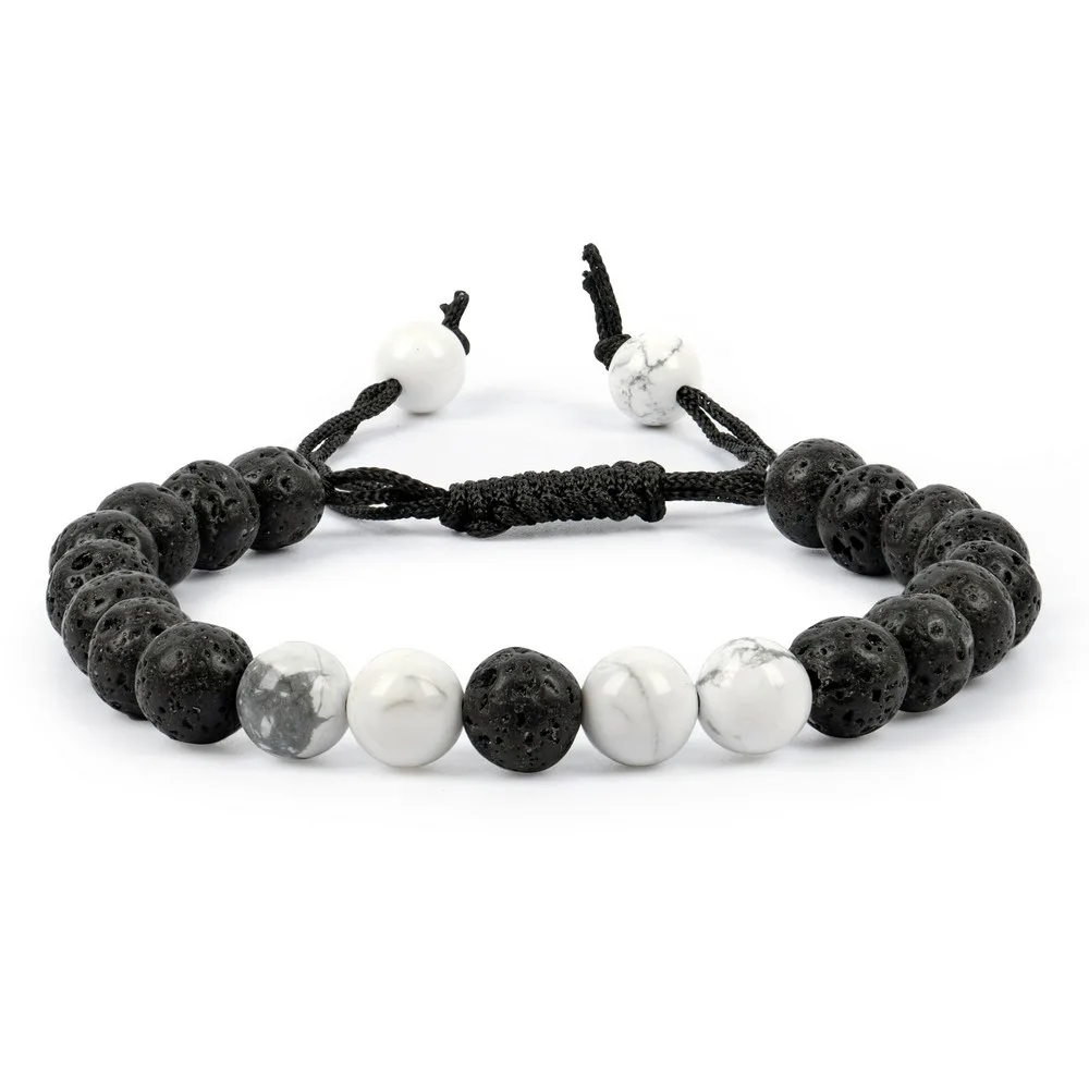 Lava With Howlite Bracelet product image — Gemstone Bracelets