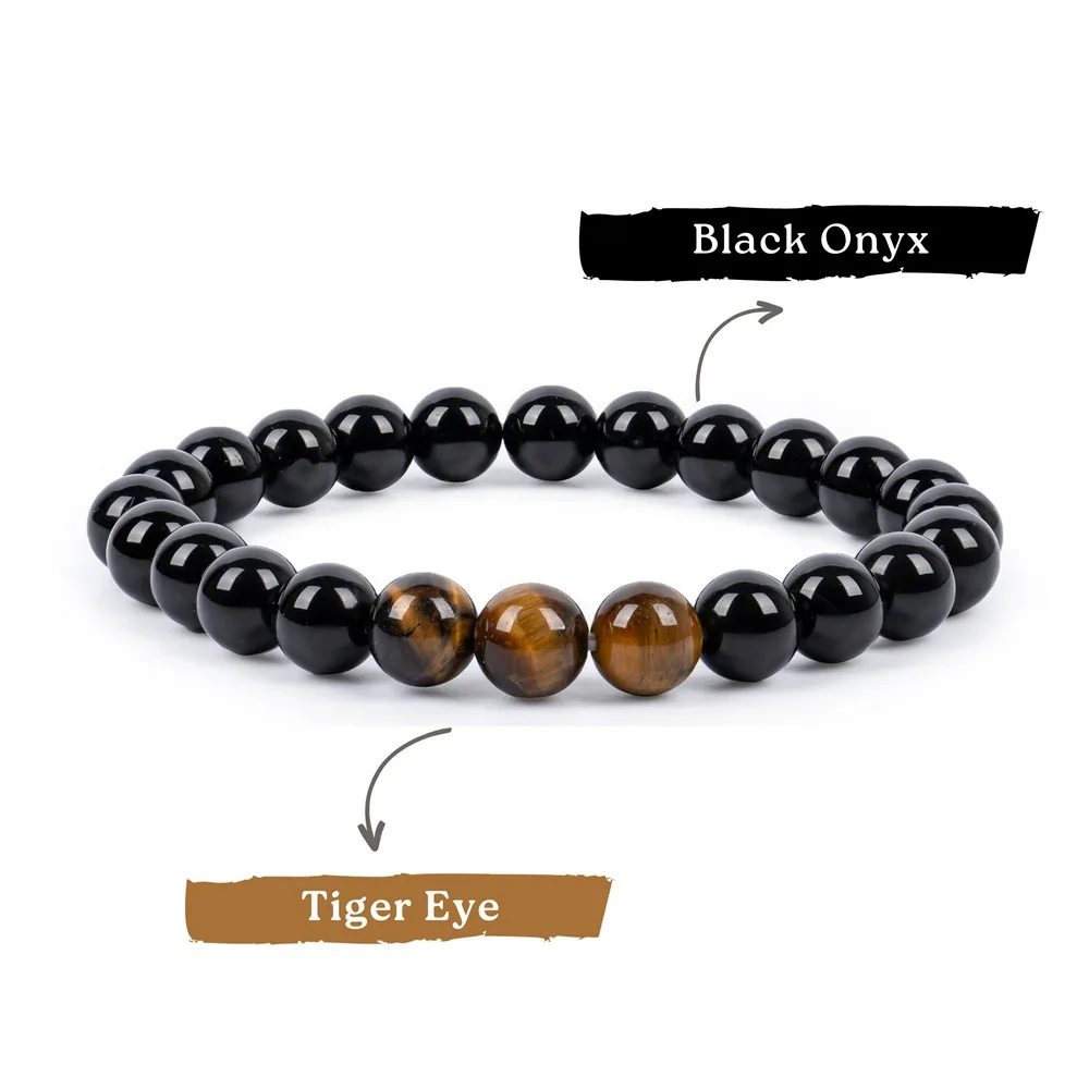 Black Obsidian With Tiger Eye product image — Gemstone Bracelets