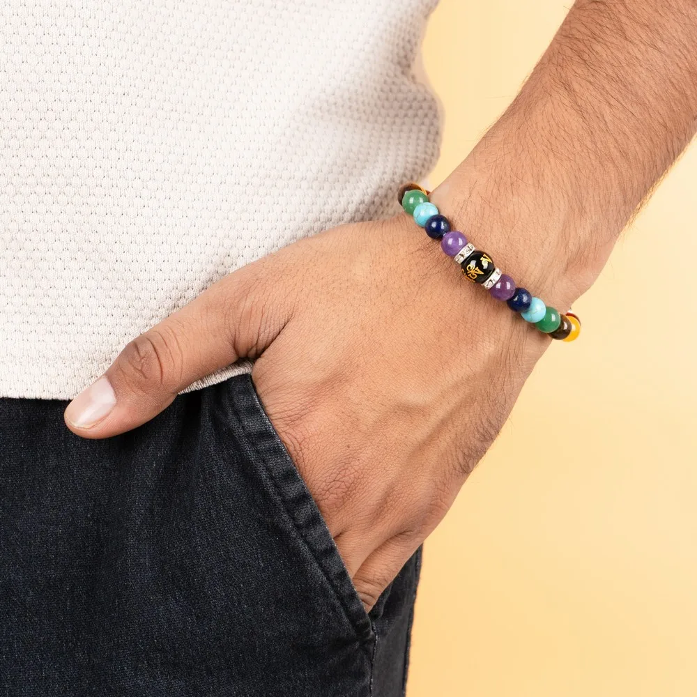 7 Chakra Om Money Bracelet product image — Gemstone Bracelets