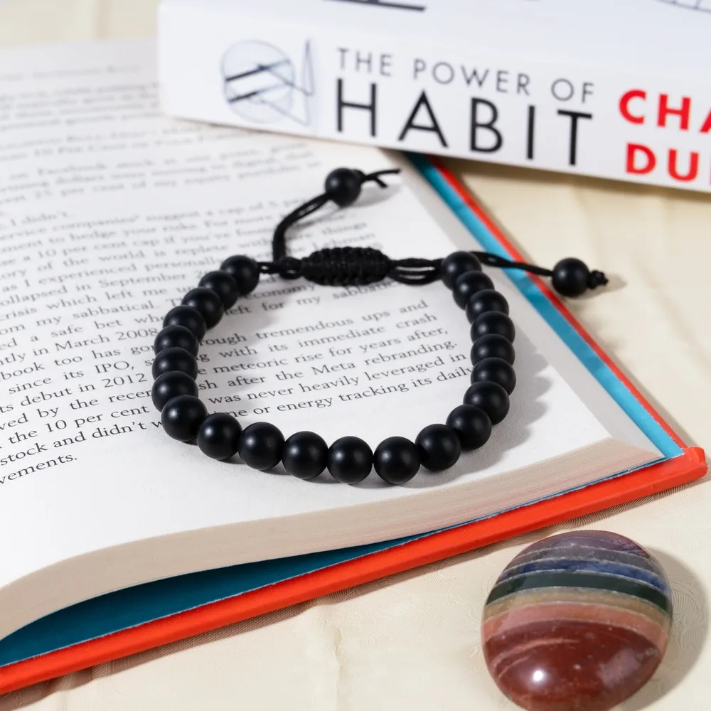 Black Onyx Mat Bracelet product image — Gemstone Bracelets