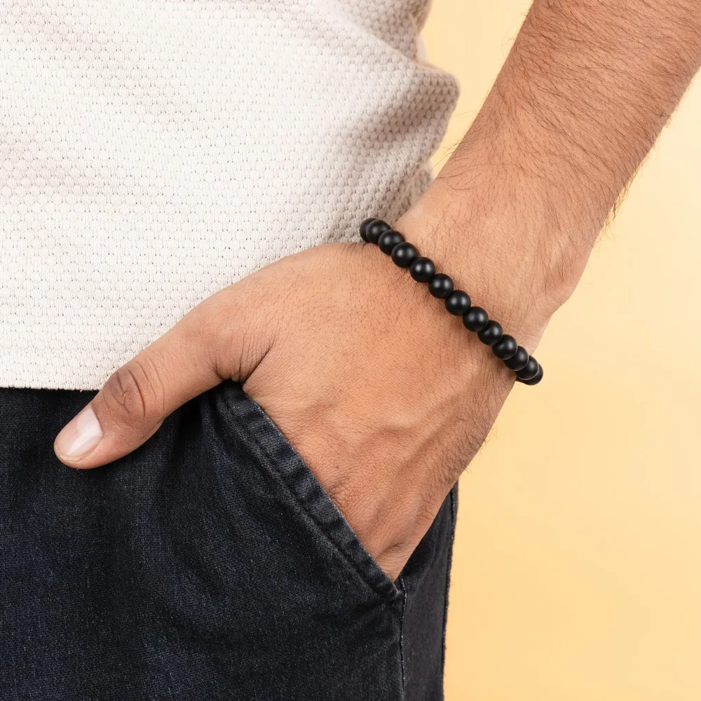 Black Onyx Mat Bracelet product image — Gemstone Bracelets