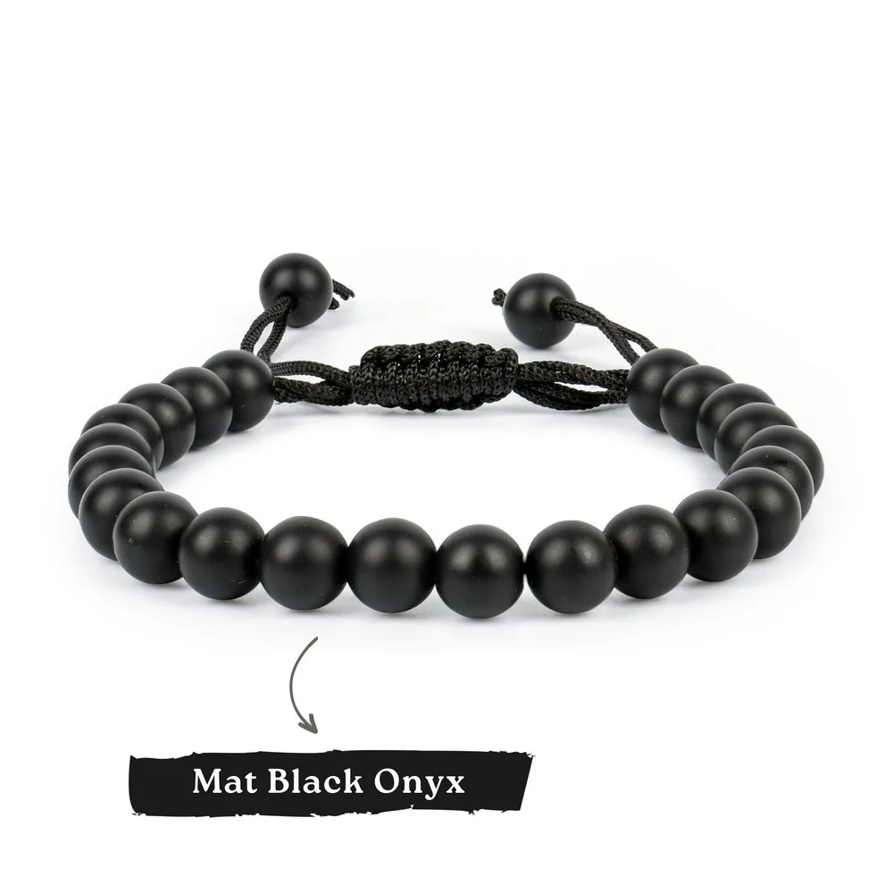 Black Onyx Mat Bracelet product image — Gemstone Bracelets