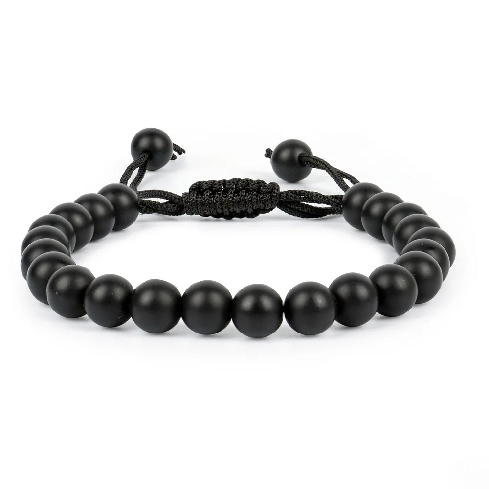 Black Onyx Mat Bracelet — Gemstone Bracelets