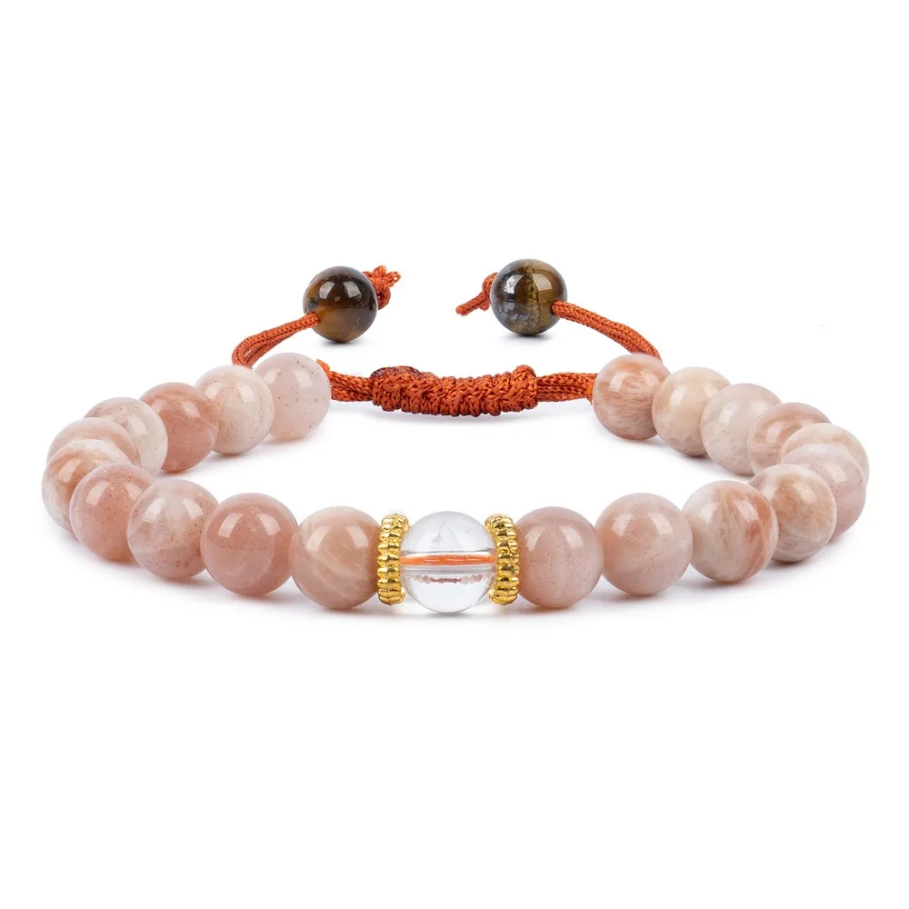 Moonstone With Crystal Quartz Bracelet — Gemstone Bracelets